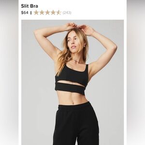 Alo Split Bra in Gunmetal | Size XS